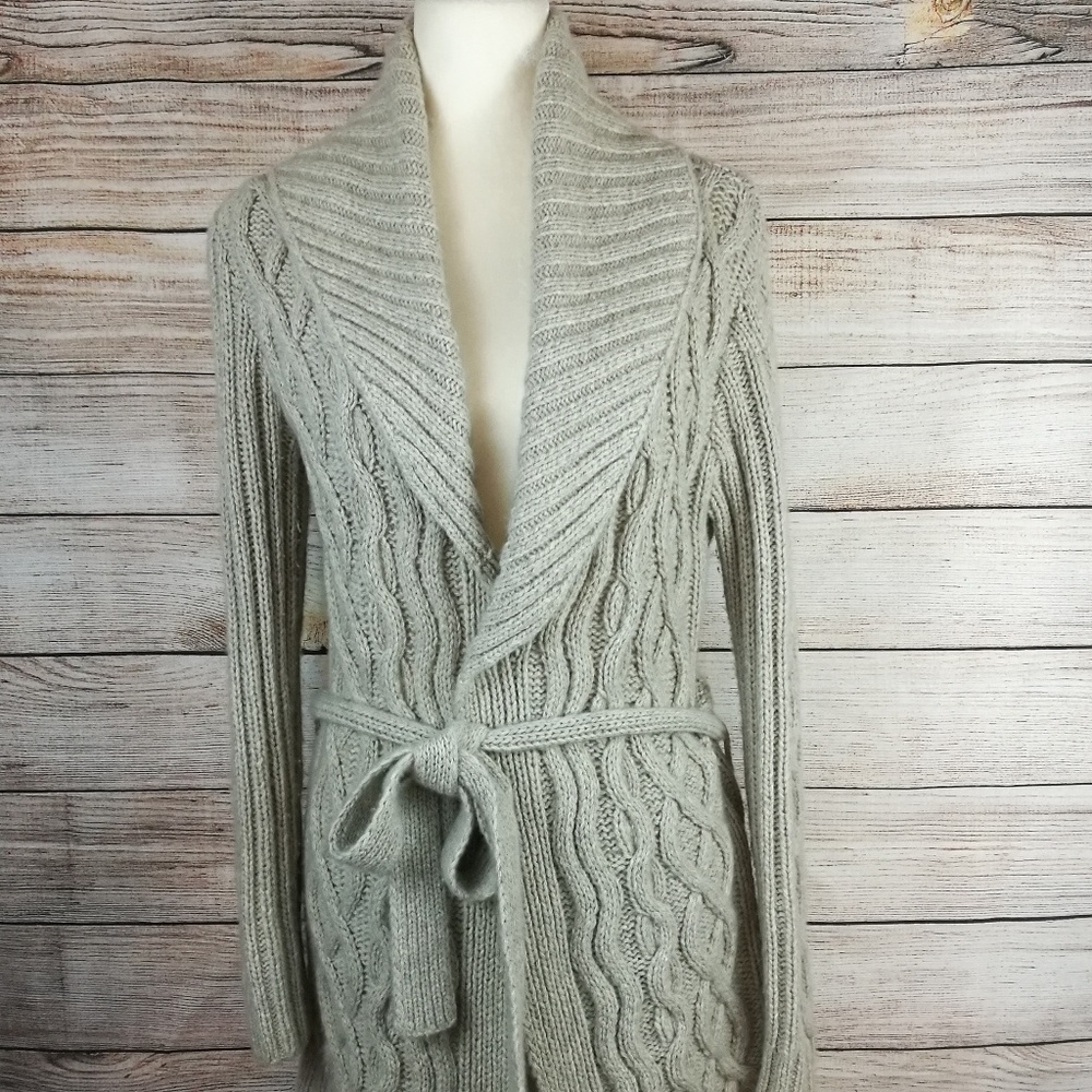 Neiman Marcus Cashmere Long Belted Cardigan Medium